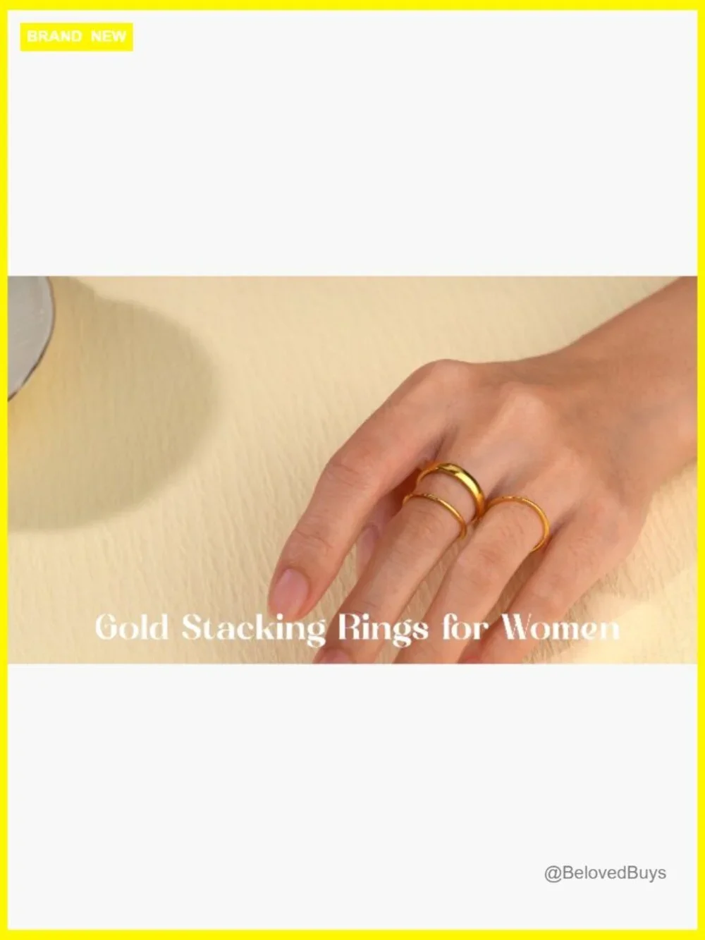 Stackable Thin Gold Filled Rings Set 4pcs 1-5mm Stacking Band